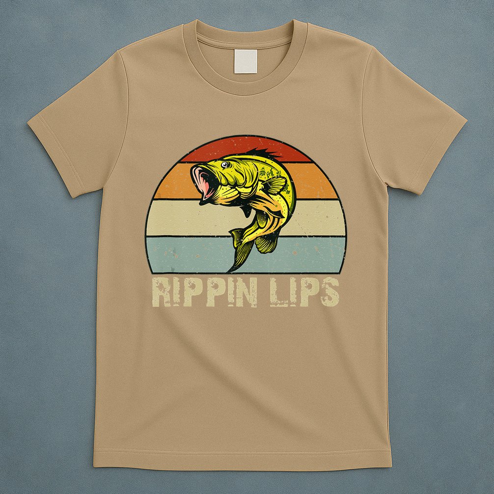 Rippin Lips Bass Fishing Gifts For Dad Fathers Day T-Shirt