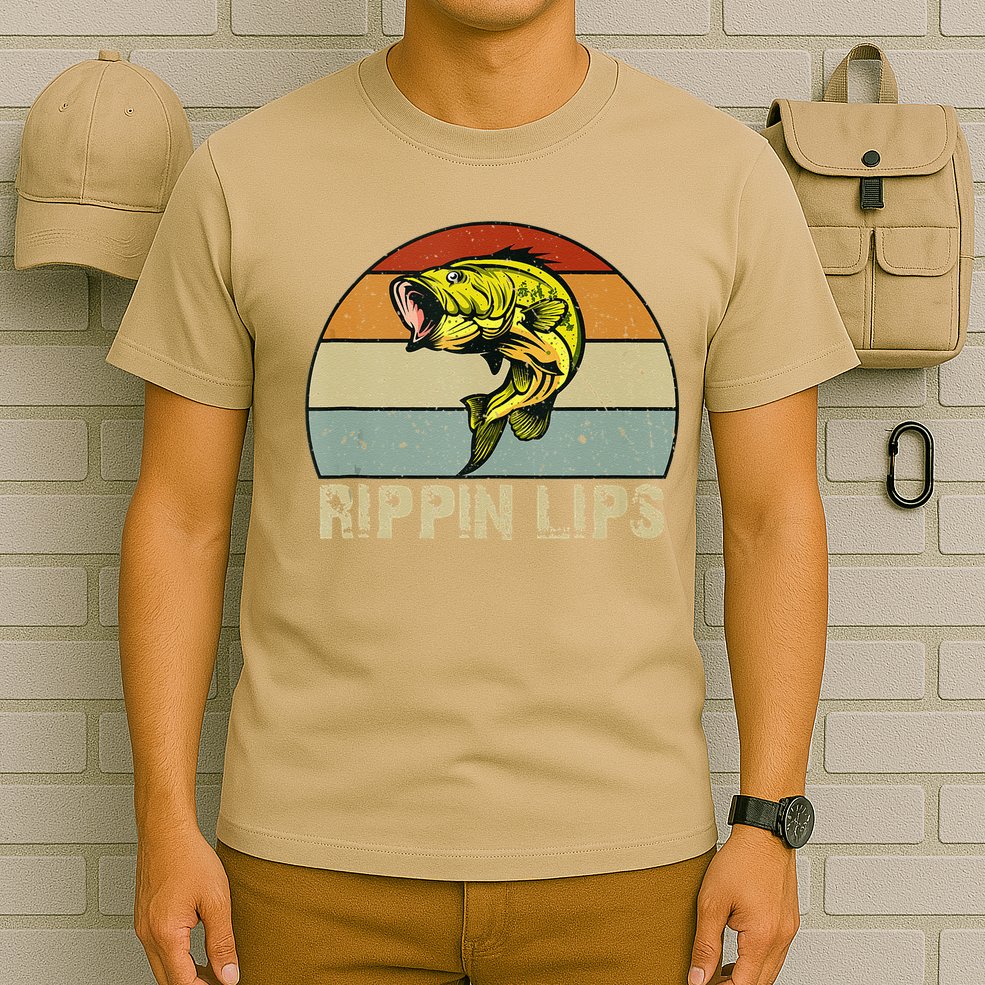 Rippin Lips Bass Fishing Gifts For Dad Fathers Day T-Shirt