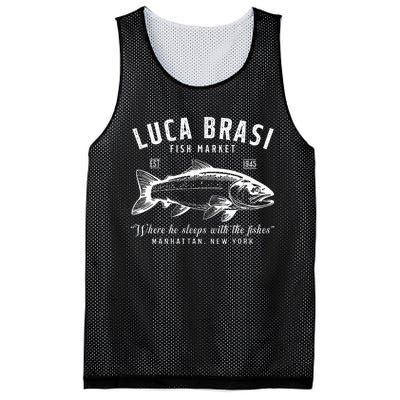 Retro Luca Brasi Fish Market Est 1945 Fishing Mesh Reversible Basketball Jersey Tank