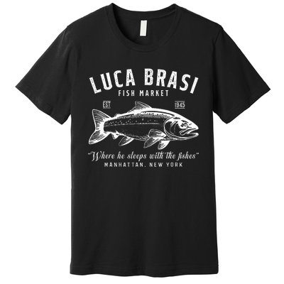 Retro Luca Brasi Fish Market Est 1945 Fishing Premium T-Shirt