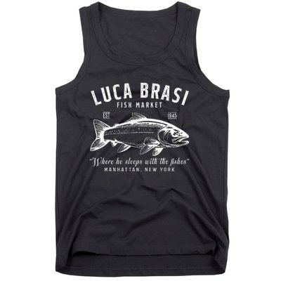 Retro Luca Brasi Fish Market Est 1945 Fishing Tank Top