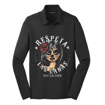 Respeta Las Canas La Jefa Silk Touch Performance Long Sleeve Polo