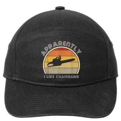 Retro Logging Chainsaw Gear For Men Tree Trimmer 7-Panel Snapback Hat