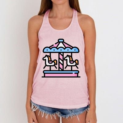 Really Like Carousels Carousel Carnival Amuset Park Cool Gift Women's Knotted Racerback Tank