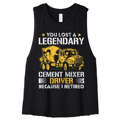 Retired Legendary Cement Mixer Driver Concrete Mixer Women's Racerback Cropped Tank