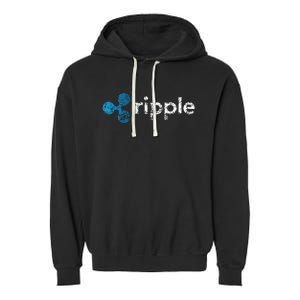 Ripple Logo Crypto Xrp Coin Hodler Fan Garment-Dyed Fleece Hoodie