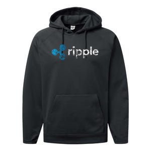 Ripple Logo Crypto Xrp Coin Hodler Fan Performance Fleece Hoodie