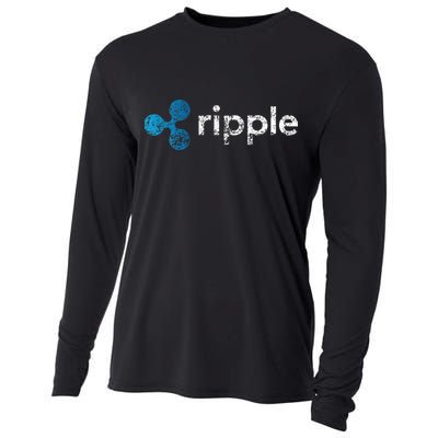 Ripple Logo Crypto Xrp Coin Hodler Fan Cooling Performance Long Sleeve Crew