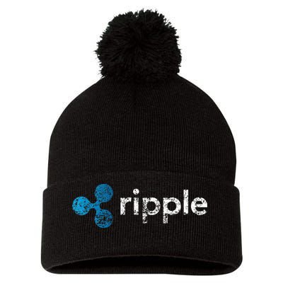 Ripple Logo Crypto Xrp Coin Hodler Fan Pom Pom 12in Knit Beanie