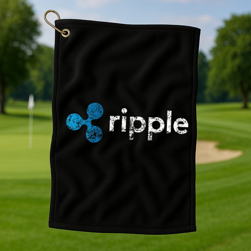Ripple Logo Crypto Xrp Coin Hodler Fan Golf Towel