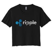 Ripple Logo Crypto Xrp Coin Hodler Fan Women's Crop Top Tee