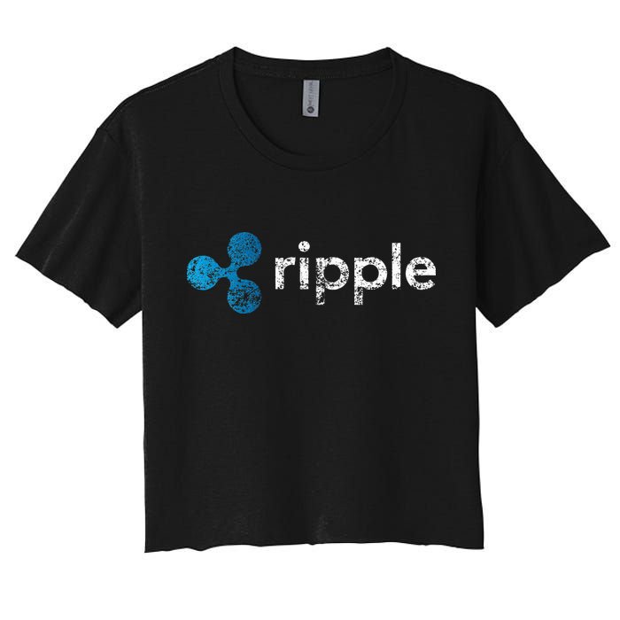 Ripple Logo Crypto Xrp Coin Hodler Fan Women's Crop Top Tee