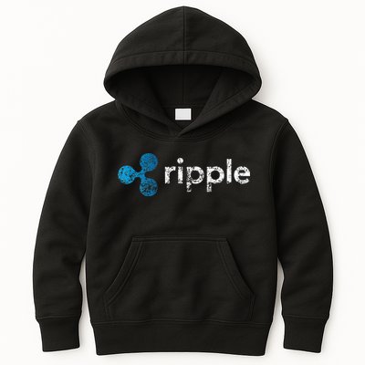 Ripple Logo Crypto Xrp Coin Hodler Fan Kids Hoodie
