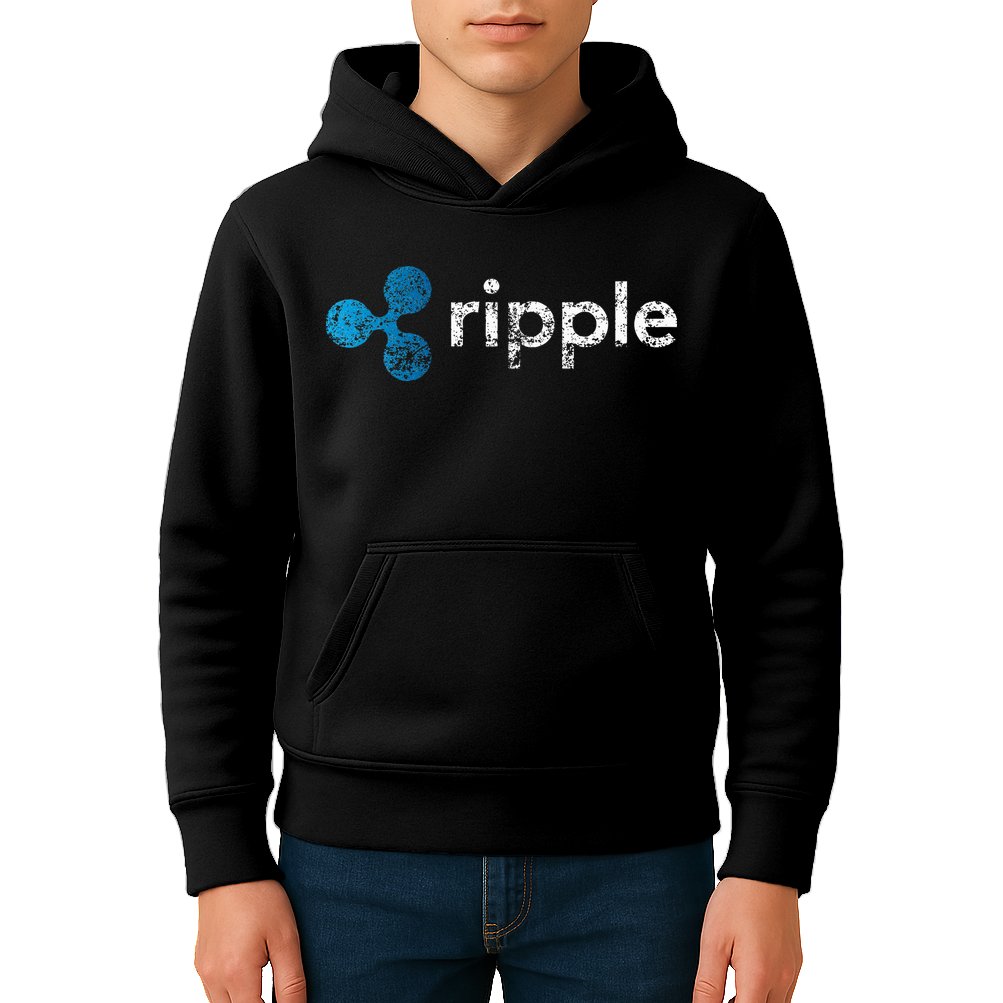 Ripple Logo Crypto Xrp Coin Hodler Fan Kids Hoodie