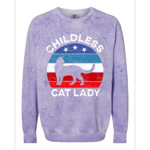 Retro Less Cat Lady Great Gift Colorblast Crewneck Sweatshirt