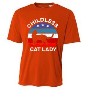 Retro Less Cat Lady Great Gift Cooling Performance Crew T-Shirt