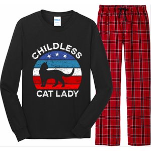 Retro Less Cat Lady Great Gift Long Sleeve Pajama Set