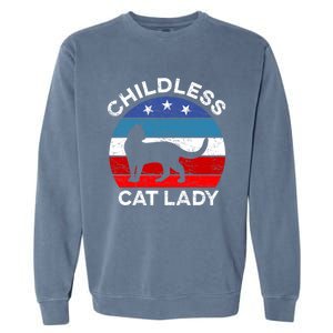 Retro Less Cat Lady Great Gift Garment-Dyed Sweatshirt