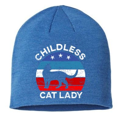 Retro Less Cat Lady Great Gift Sustainable Beanie