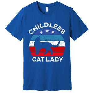 Retro Less Cat Lady Great Gift Premium T-Shirt