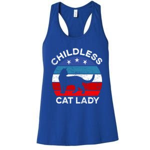 Retro Less Cat Lady Great Gift Women's Racerback Tank