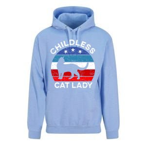 Retro Less Cat Lady Great Gift Unisex Surf Hoodie