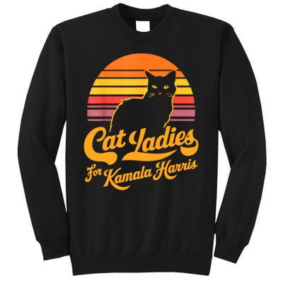 Retro Lady Cat For Kamala Harris Women Gift Sweatshirt