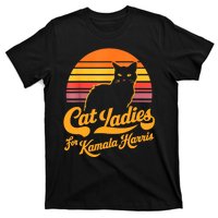 Retro Lady Cat For Kamala Harris Women Gift T-Shirt