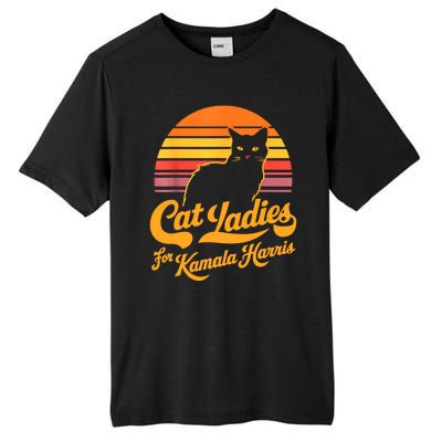 Retro Lady Cat For Kamala Harris Women Gift Tall Fusion ChromaSoft Performance T-Shirt