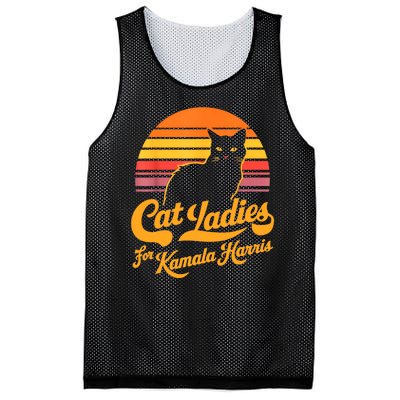 Retro Lady Cat For Kamala Harris Women Gift Mesh Reversible Basketball Jersey Tank