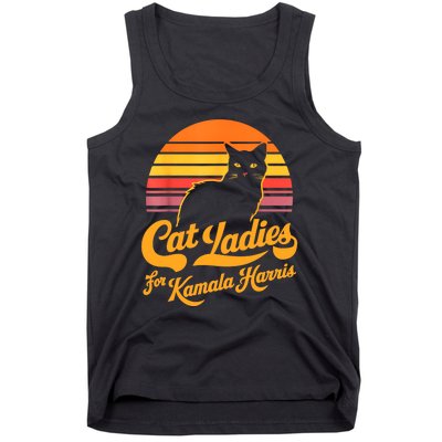 Retro Lady Cat For Kamala Harris Women Gift Tank Top