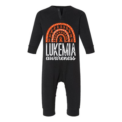 Rainbow Leukemia Cancer Awareness Month Orange Ribbon Infant Fleece One Piece