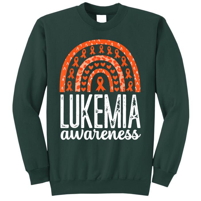 Rainbow Leukemia Cancer Awareness Month Orange Ribbon Sweatshirt