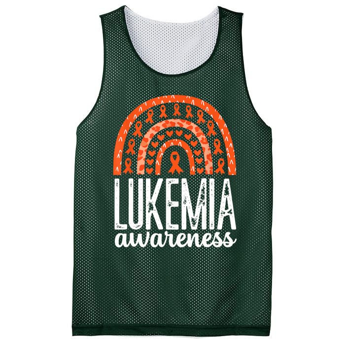 Rainbow Leukemia Cancer Awareness Month Orange Ribbon Mesh Reversible Basketball Jersey Tank