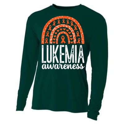 Rainbow Leukemia Cancer Awareness Month Orange Ribbon Cooling Performance Long Sleeve Crew