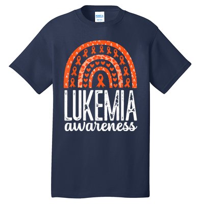 Rainbow Leukemia Cancer Awareness Month Orange Ribbon Tall T-Shirt