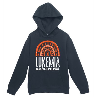 Rainbow Leukemia Cancer Awareness Month Orange Ribbon Urban Pullover Hoodie