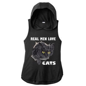 Real Love Cat Cats Lover Fathers Day Idea Ladies PosiCharge Tri-Blend Wicking Draft Hoodie Tank