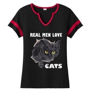 Real Love Cat Cats Lover Fathers Day Idea Ladies Halftime Notch Neck Tee