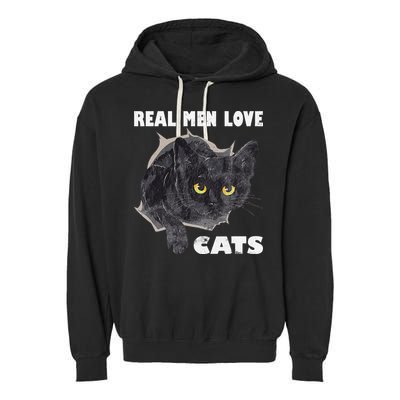 Real Love Cat Cats Lover Fathers Day Idea Garment-Dyed Fleece Hoodie