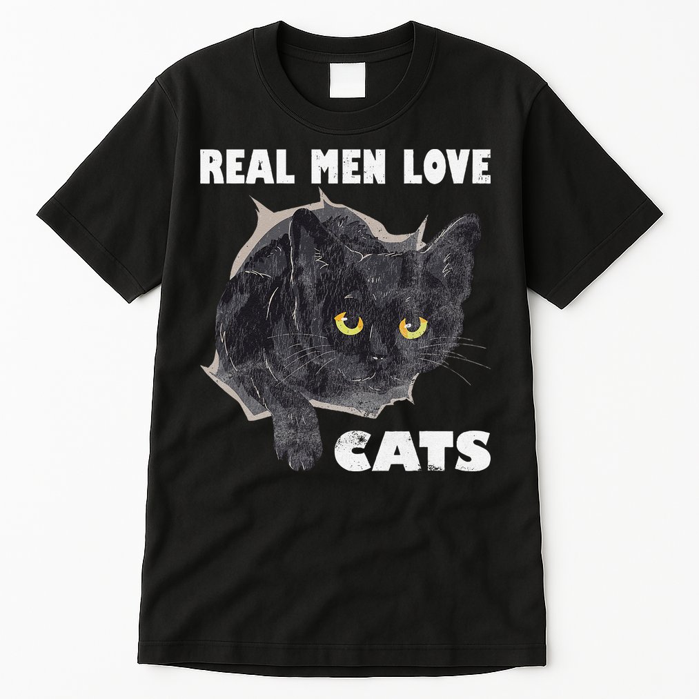 Real Love Cat Cats Lover Fathers Day Idea Tall T-Shirt