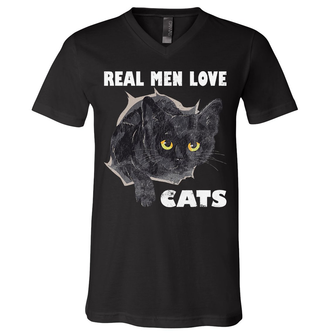 Real Love Cat Cats Lover Fathers Day Idea V-Neck T-Shirt