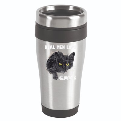 Real Love Cat Cats Lover Fathers Day Idea 16oz Travel Tumbler