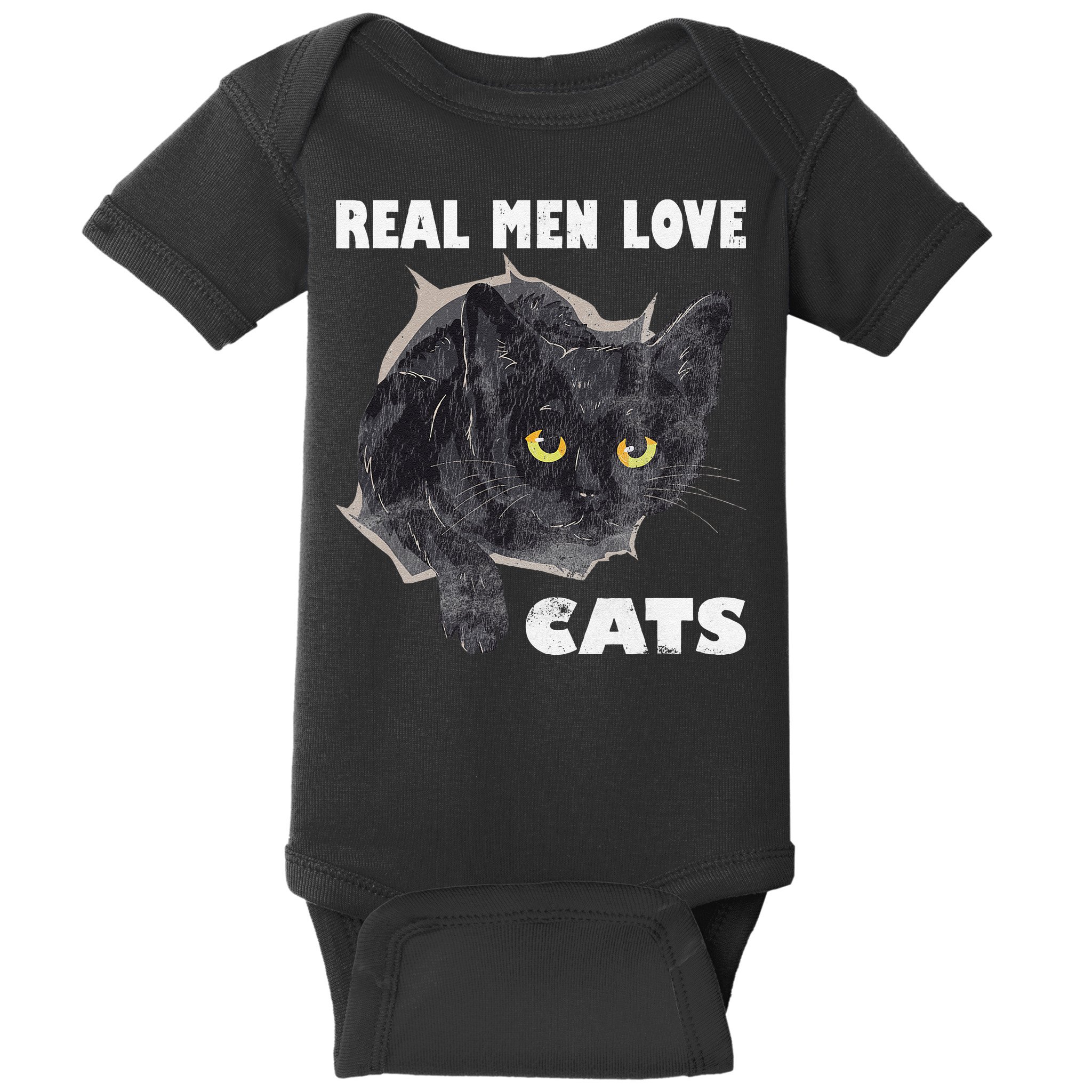 Real Love Cat Cats Lover Fathers Day Idea Baby Bodysuit