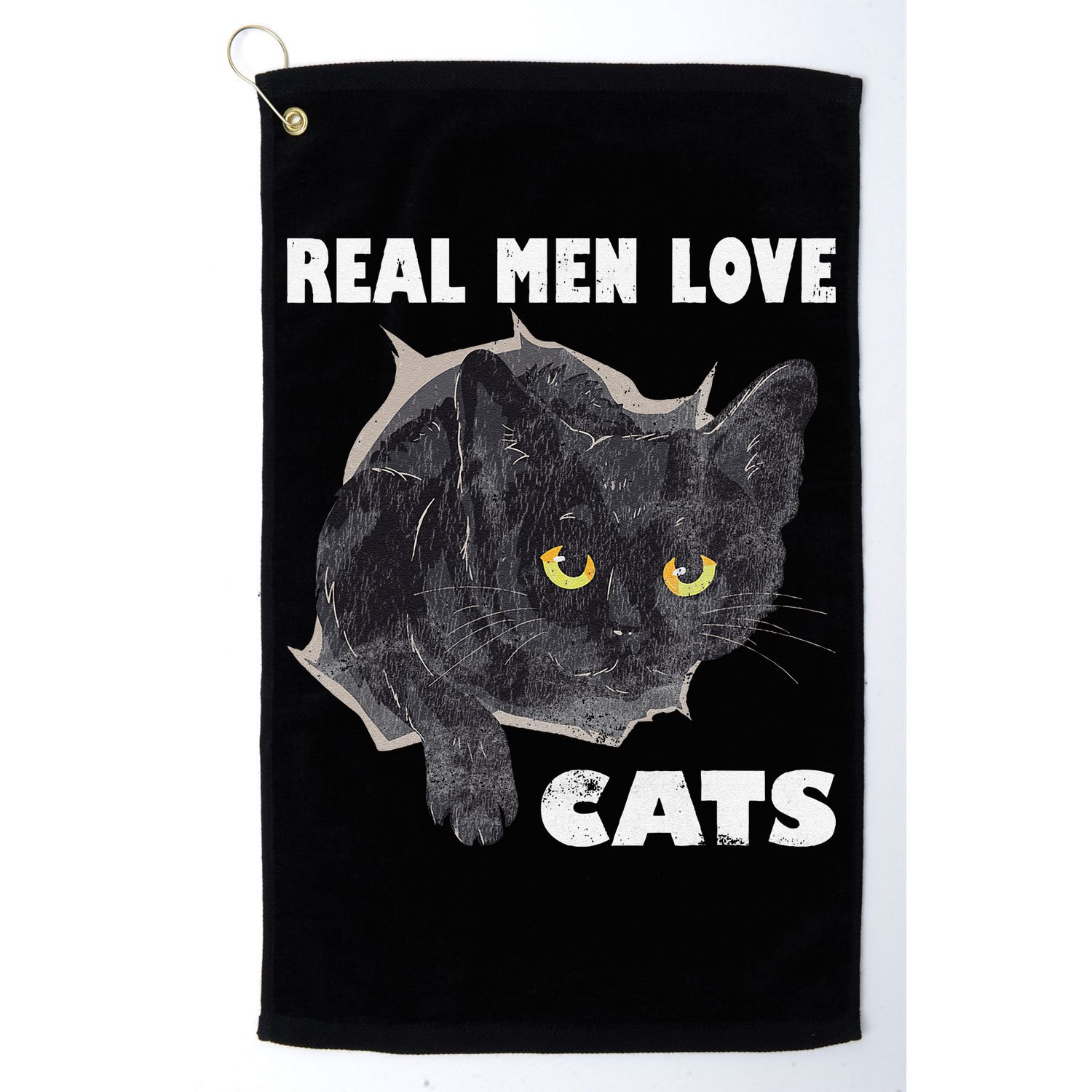 Real Love Cat Cats Lover Fathers Day Idea Golf Towel