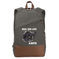 Real Love Cat Cats Lover Fathers Day Idea Cotton Canvas Backpack