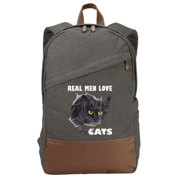 Real Love Cat Cats Lover Fathers Day Idea Cotton Canvas Backpack