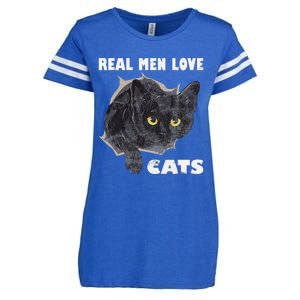 Real Love Cat Cats Lover Fathers Day Idea Enza Ladies Jersey Football T-Shirt