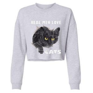 Real Love Cat Cats Lover Fathers Day Idea Cropped Pullover Crew