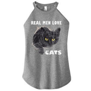 Real Love Cat Cats Lover Fathers Day Idea Women's Perfect Tri Rocker Tank